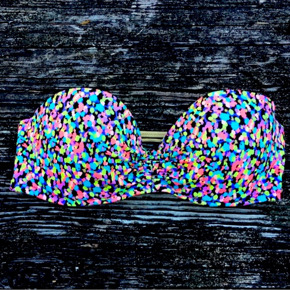 Victoria’s Secret Confetti Pop Swim Bandeau Bikini Top 32D